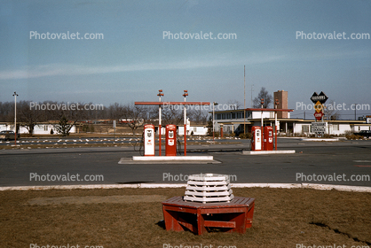 Gas Station, Pump Islands, Kiptopeke Beach Virginia, 1950s