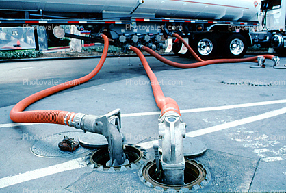 Tanker Truck, Hose, Nozzle, Filling underground fuel tanks