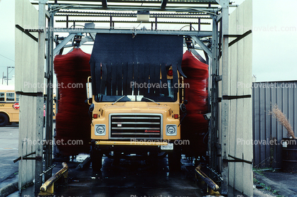 Washing a School Bus