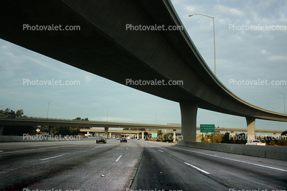 Overpass, Interstate Highway I-405, Level-A Traffic, cars, traffic, freeway