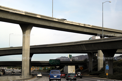 Interstate Highway I-5, Car, 2010's, freeway overpass, exchange