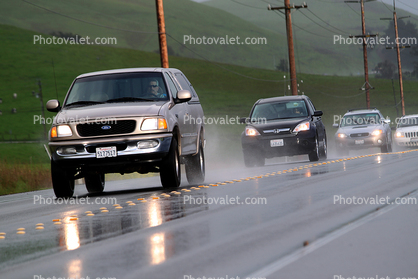 Stoney-Point Road, Petaluma, Car, 2010's, rain, rainy, wet road