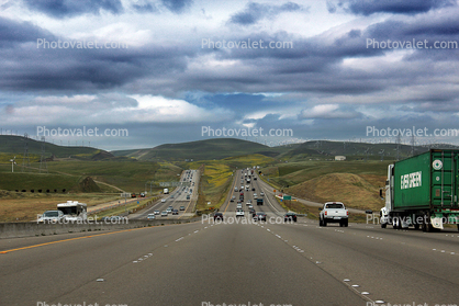 Interstate Highway I-580, traffic, Car, Vehicle, Automobile