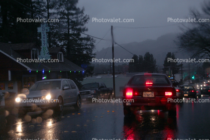 Sir Francis Drake Boulevard, rain, rainy, Fairfax, Marin County