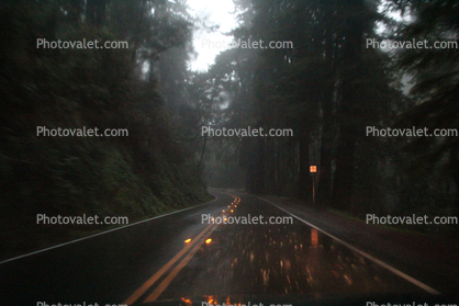 Sir Francis Drake Boulevard, rain, rainy, Marin County, California
