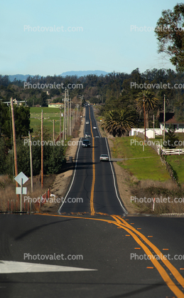 Adobe Road, Petaluma, Yellow Line, Highway, road