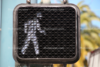 Crosswalk signal, light, person