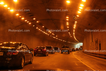 Doyle Drive Tunnels, cars, road, Highway 101