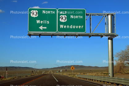 Highway Sign, US Highway-93, Wendover, Wells