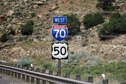 Interstate Highway I-70, roadway, road, US Route 50