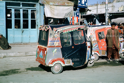 Bajaj, Three-Wheeler, 3-Wheeler, Tri-Wheeler, jitney, taxi, Quetta Pakistan, 1950s