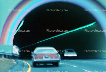 Robin Williams Tunnel, US Highway 101, Marin County, Rainbow, 1970s