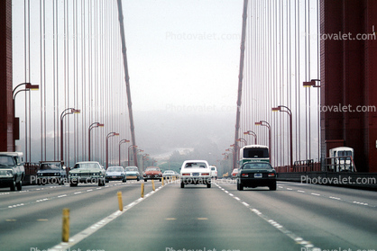 Highway 101, Golden Gate Bridge, Cars, vehicles, 1970s
