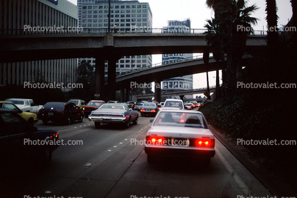 Level-F Traffic, Downtown Los Angeles, freeway, Cars, vehicles, Automobile