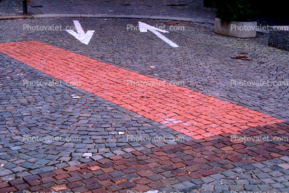 arrow, direction, directional, Brick Road, street, Cobblestone