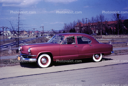 Ford, 4-door Sedan, Car, Automobile, retro, Vehicle, Whitewall Tires, Highway, 1951, 1950s