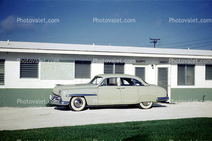 Ford Lincoln, Whitewall Tires, Lincoln Car, Sedan, Vehicle, motel, 1950s