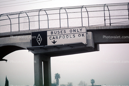 Highway I-10, overpass, bus carpool lane, diamond lane, buses and carpools only, Freeway, highway
