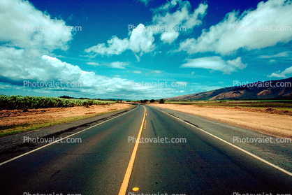 Country Road, Highway, clouds, curve, vanishing point