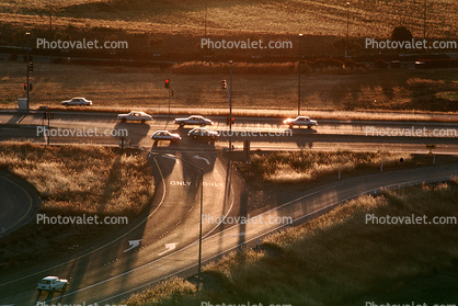 Highway 101, Sunnyvale, looking north, Level-B traffic, Silicon Valley