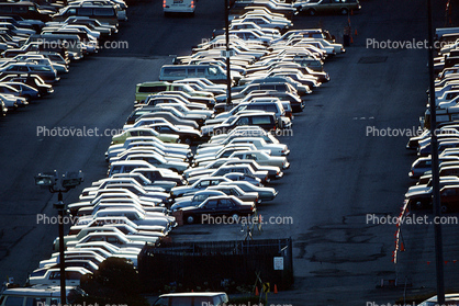 airport parking lot, Burlingame, California, cars