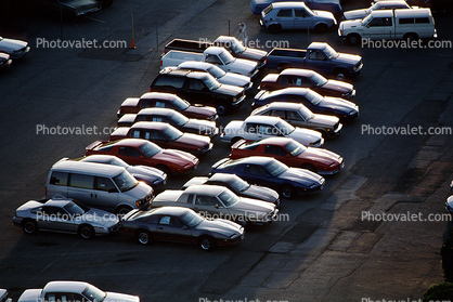 Parked Cars, lot, automobile, sedan, Vehicle