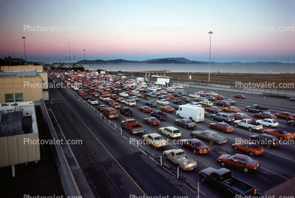 toll plaza, Level-F traffic, Interstate Highway I-80