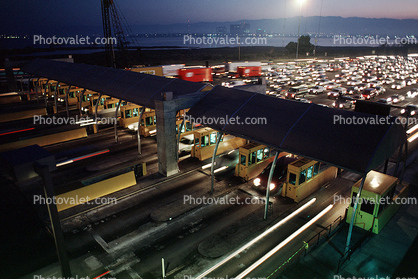 Cars, Rush Hour, Tollbooths, Early Morning, Night, Nighttime, January 1989