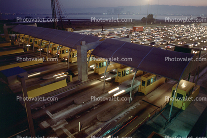 Cars, Rush Hour, Tollbooths, Early Morning, Night, Nighttime, January 1989