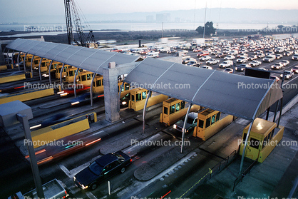 Tollbooths, Cars, Rush Hour, Dawn, January 1989
