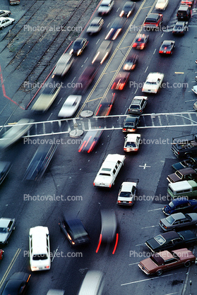 traffic jam, the Embarcadero, Loma Prieta Earthquake, Level-F traffic, 1989, 1980s