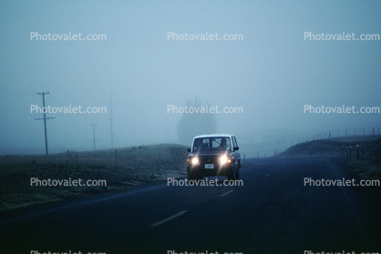 SUV, automobile, Vehicle, fog, near the top of Mauna Kea