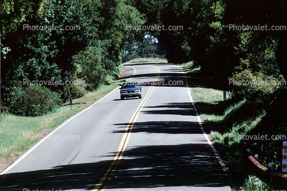 Pacific Coast Highway-1, PCH, Car, Automobile, Shadow, Marin County