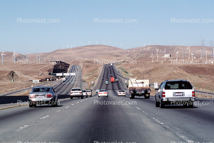 Altamont Pass, Interstate Highway I-580, heading west, traffic