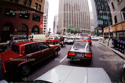 downtown, traffic Level-F, City Street, Car, Vehicle, Automobile