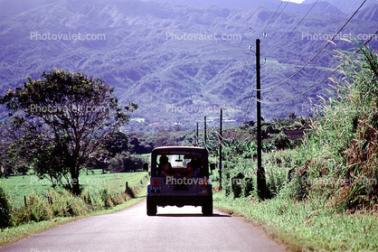 Jeep, island of Tahiti, Highway, Roadway, Road