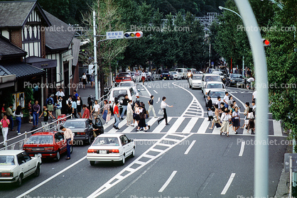 Crowded Streets, traffic light, cars, automobile, Vehicle, Sedan, City Street, crosswalk