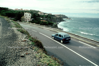 ocean, Vehicle, Car, Automobile, Road, Highway, Roadway, Collioure