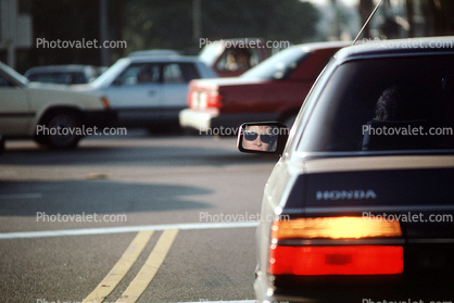 Mirror reflection, woman, sunglasses, driver, car, automobile, Vehicle, Sedan