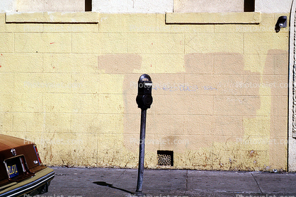 parking meter, wall