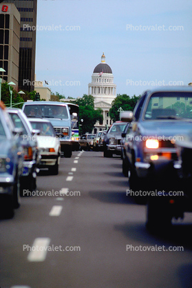 State Capitol, City Street, Car, Automobile, Vehicle