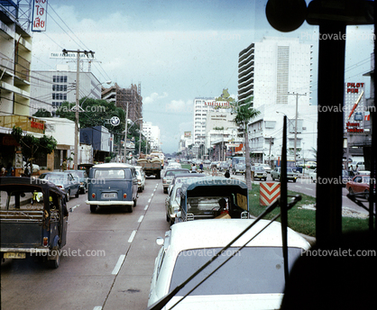 City Street, Car, Vehicle, Automobile, 1960s