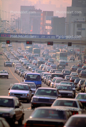 Level-F traffic, Seoul, Car, Vehicle, Automobile, smog