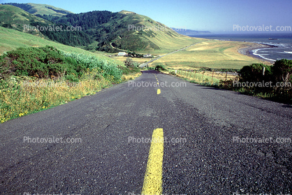 Pacific Coast Highway-1, Cape Mendocino, Road, Roadway, Highway, PCH