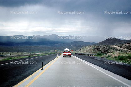 Rain Clouds, Road, Roadway, Highway, Car, Vehicle, Automobile, Airstream trailer