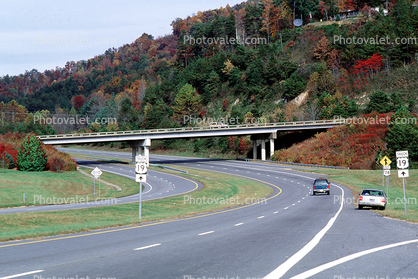 Cars, overpass, Road, Roadway, Highway 19, North Carolina