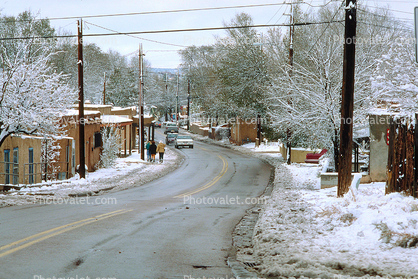 homes, snow, cold, City Street