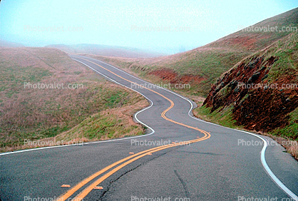 S-Curve, Road, Roadway, Highway, Mount Tamalpais