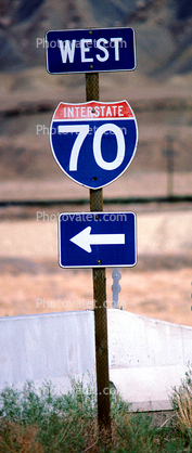 Interstate Highway I-70, Panorama, arrow, direction, directional