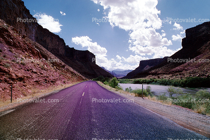 Colorado River, Road, Roadway, Highway 128, Castle Valley, east of Moab Utah